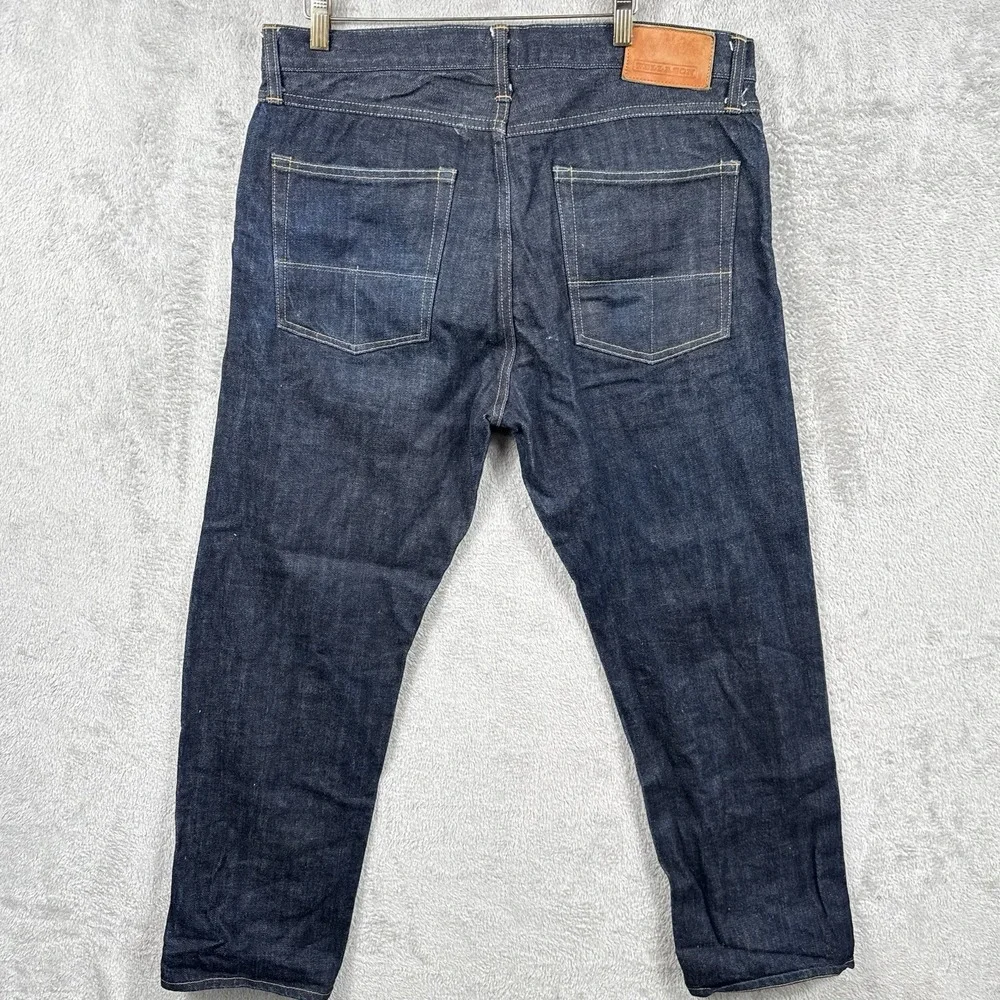 Tellason Straight Taper Jeans Size 35 Selvedge Kaihara Made USA Dark Wash Indigo